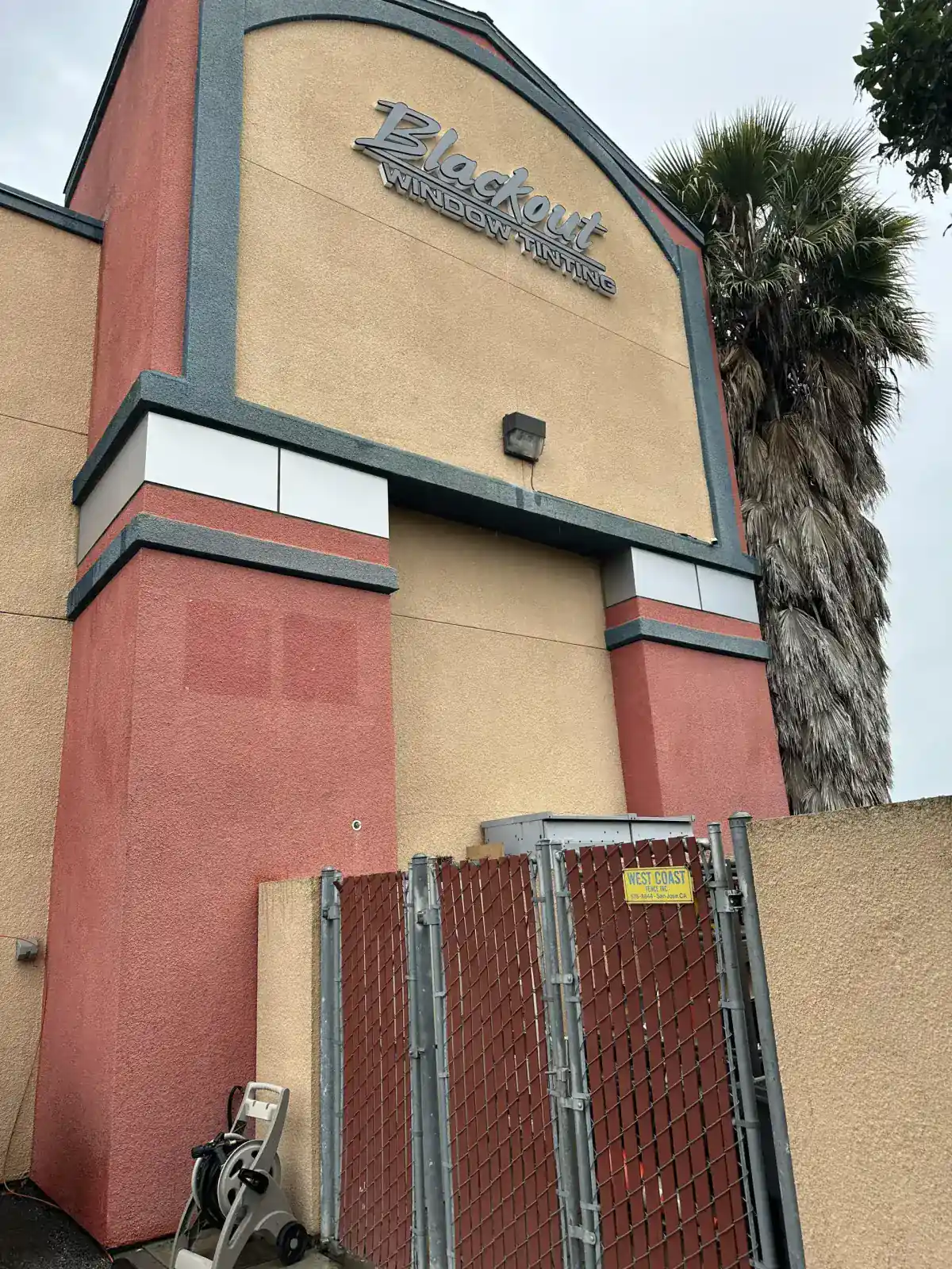 Blackout Window Tinting shop sign at 610 Holloway Rd, Gilroy