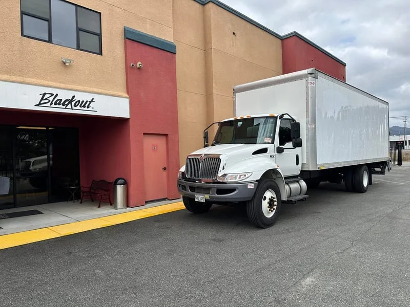 Commercial box truck window tinting completed at Blackout Window Tinting