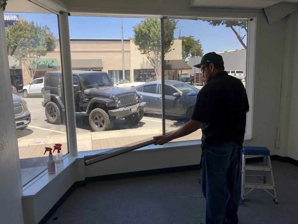 Commercial window tinting installation