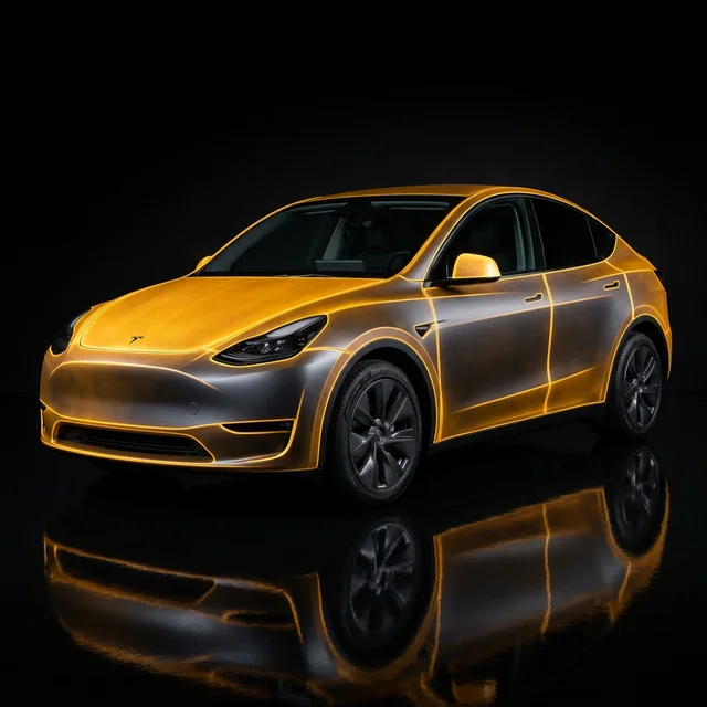 Tesla Model Y showing full vehicle PPF coverage with all painted surfaces protected