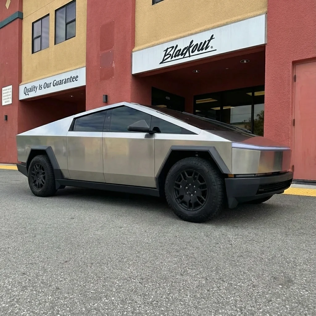 Tesla Cybertruck protection at Blackout Window Tinting